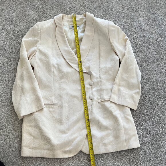Giorgio Armani Vintage Silk Cream Elegant Floral Jacquard Fabric Blazer Medium - Picture 12 of 13